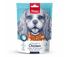 تشویقی سگ ونپی مرغ و کلسیم Chicken Jerky Calcium Bone Twist وزن 100 گرم
