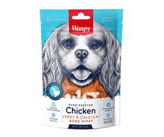 تشویقی سگ ونپی مرغ و کلسیم Chicken Jerky Calcium Bone Wrap وزن 100 گرم