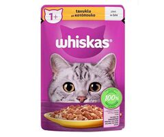 غذای پوچ گربه ویسکاس با طعم مرغ در ژله وزن 85 گرم - Whiskas Chicken in Jelly Pouch