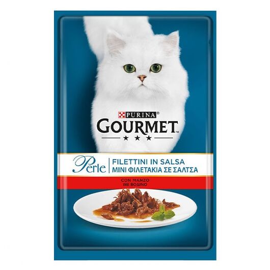 پوچ گربه بالغ پورینا گورمت طعم گوشت گاو در سس 85 گرم