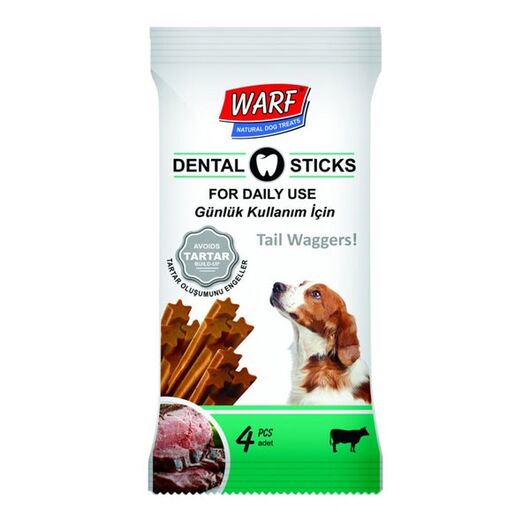تشویقی دنتال سگ وارف Dental Sticks طعم گوشت گاو حاوی 4 تکه
