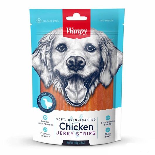 تشویقی سگ ونپی مرغ Chicken Jerky Strips وزن 100 گرم