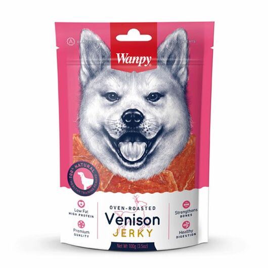 تشویقی سگ ونپی گوشت گوزن Venison Jerky وزن 100 گرم