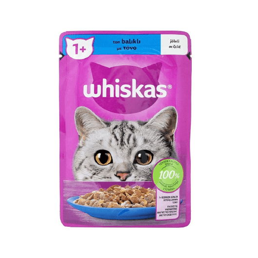 غذای پوچ گربه ویسکاس با طعم ماهی تن در ژله وزن 85 گرم - Whiskas Tuna in Jelly Pouch