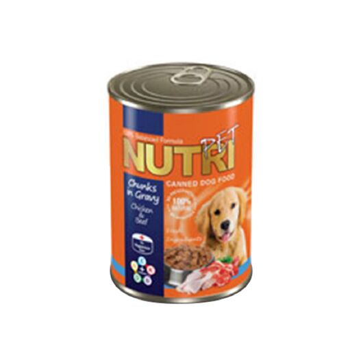 کنسرو سگ نوتری پت مرغ و گوشت Chunks in Gravy وزن 425 گرم