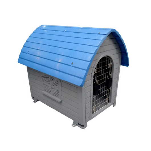 خانه سگ سقف شیروانی همراه در فلزی قفل دار