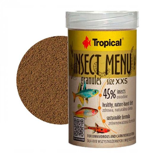 غذای ماهی گرانولی حشرات Insect Menu XXS تروپیکال حجم 100 میلی لیتر