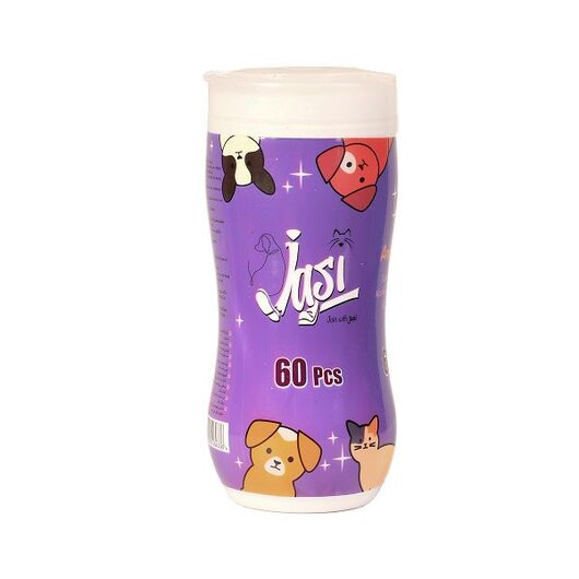 دستمال مرطوب بهداشتی سگ و گربه ژاسی Jasi بسته 60 تایی
