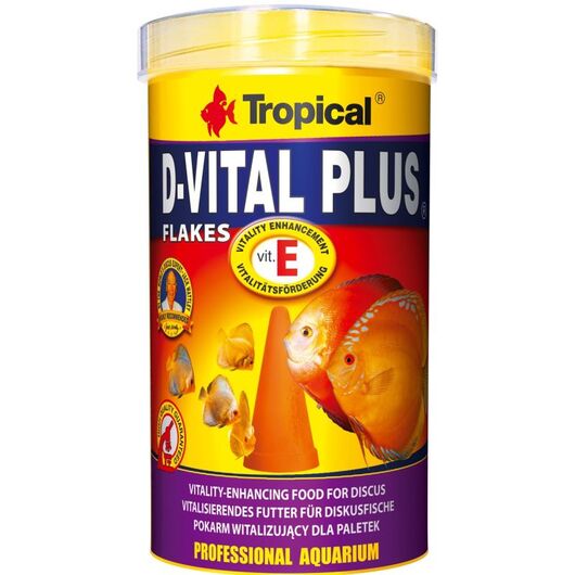 غذا ماهی پولکی دی ویتال پلاس تروپیکال D-Vital Plus وزن 100 گرم