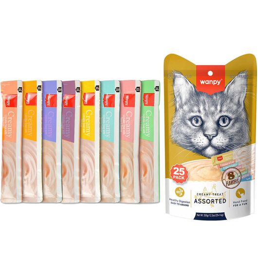بستنی گربه ونپی پک 8 طعمی 25 عددی  وزن 350 گرم
