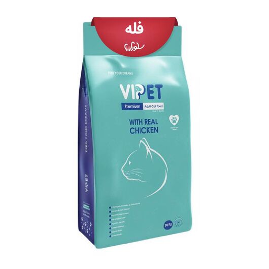 غذای خشک گربه بالغ وی پت VIPET طعم مرغ فله 1 کیلوگرم