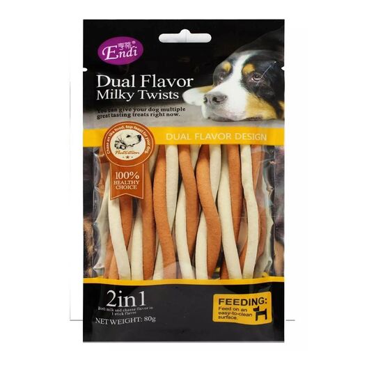 تشویقی سگ اندی مدل Dual flavor مارپیچ شیری 80 گرم