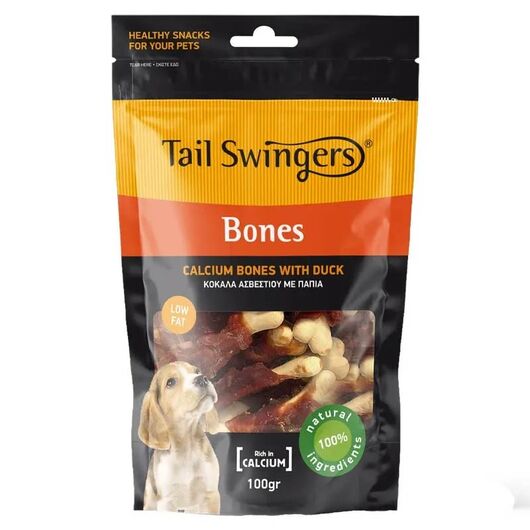 تشویقی توله سگ تیل سوینگرز استخوان کلسیم طعم اردک Tail Swingers Calcium Bones