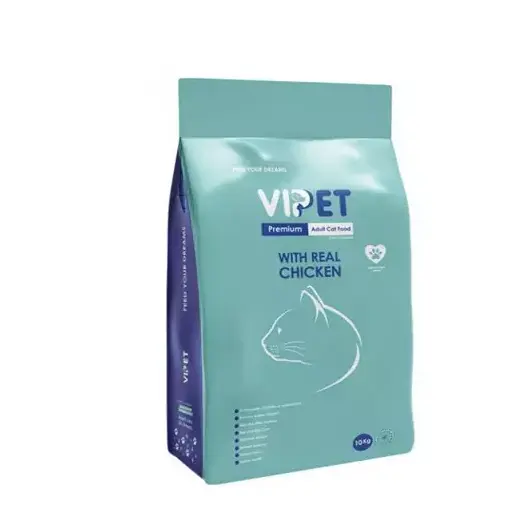 غذای خشک گربه بالغ وی پت VIPET طعم مرغ 10 کیلوگرم
