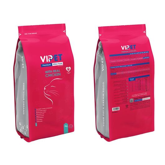 غذای خشک بچه گربه وی پت VIPET طعم مرغ 3 کیلوگرم